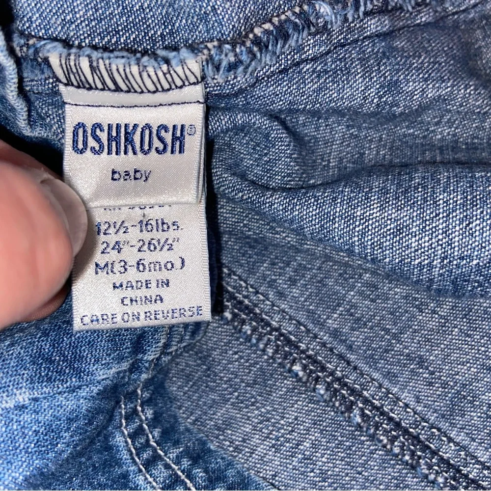 Oshkosh B’Gosh Baby Denim Jumper Dress Infant 3-6 months Floral Genuine Article